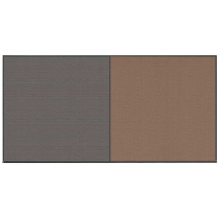 United Visual Products Enclosed Corkboard, 1 Door, 60"x36", 4" Fra UV3410-SATIN-PEARL